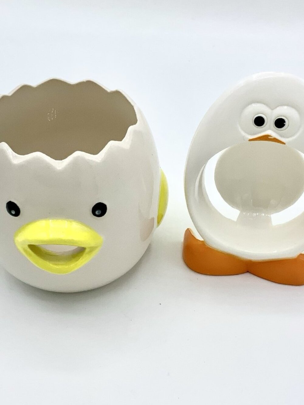 Cute Ceramics Chicken & Plastic Jo!e Egg Yolk White Separator Lot 2